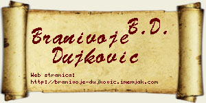 Branivoje Dujković vizit kartica